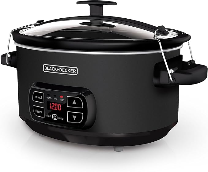 BLACK+DECKER 7-Quart Slow Cooker, Chalkboard Exterior, Locking Lid, 3 Heat by BLACKDECKER