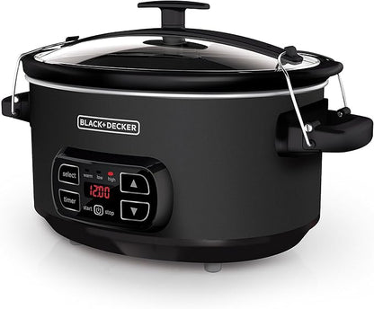 BLACK+DECKER 7-Quart Slow Cooker, Chalkboard Exterior, Locking Lid, 3 Heat by BLACKDECKER