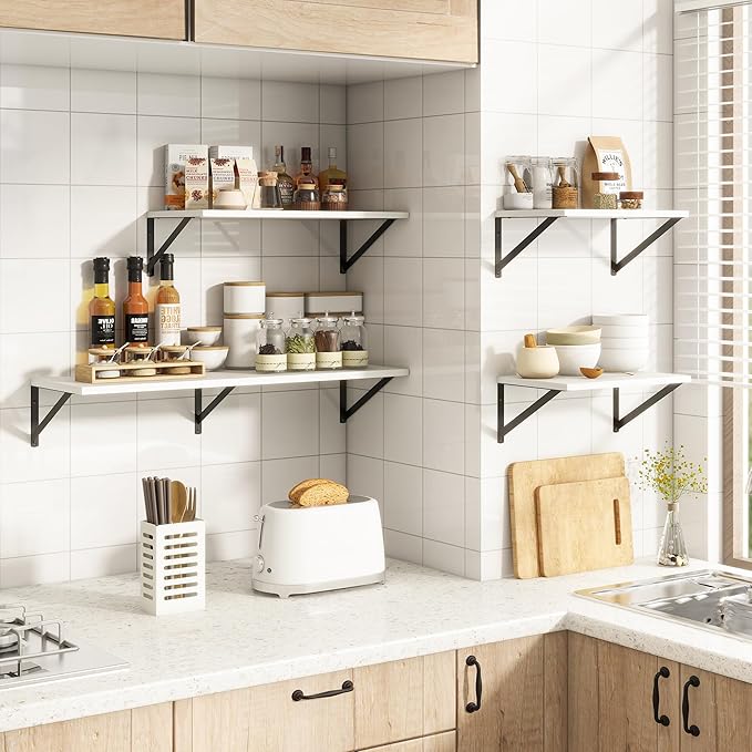 36"W x 10"D Floating Shelves, 10 Inch Deep White Floating Shelves, Farmhouse - Image 6
