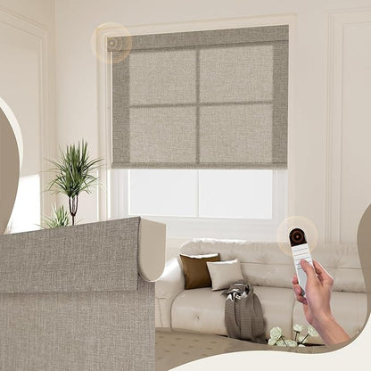 Boolegon Motorized Blinds with Remote, Light Filtering Smart Electric Window by Boolegon