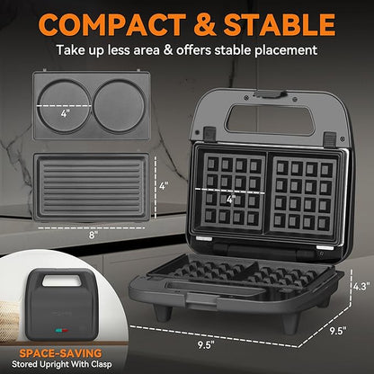 Baker’s Friend 3 in 1 Mini Waffle Maker - Image 5