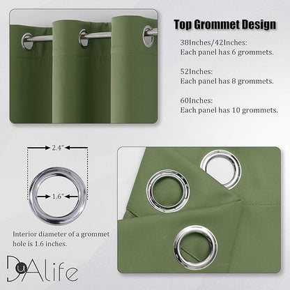 DUALIFE Sage Green Solid Curtains - Image 3