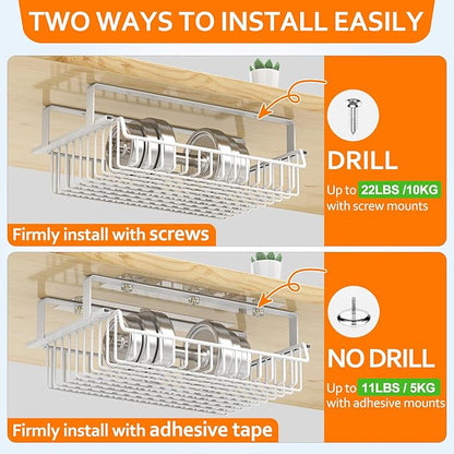 Under Desk Drawer, Slide Out Design, No Drill Metal Under Desk Cable Management - Image 3