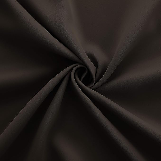Brown Curtains 84 Inch Length 2 Panels Set Blackout Dark Chocolate Insulating - Image 6