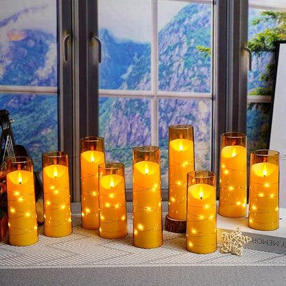 Flameless Candles with Embedded Star String, Battery Operated LED Pillar - Image 3