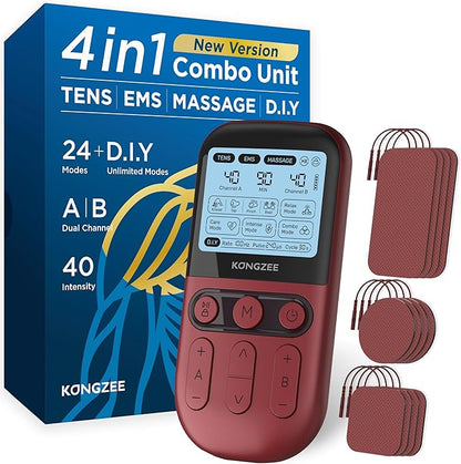 4 in 1 - D.I.Y & Tens Unit & EMS & Massage Muscle Stimulator, Dual Channel TENS by RelaxyourlifewithKONGZEEproduct