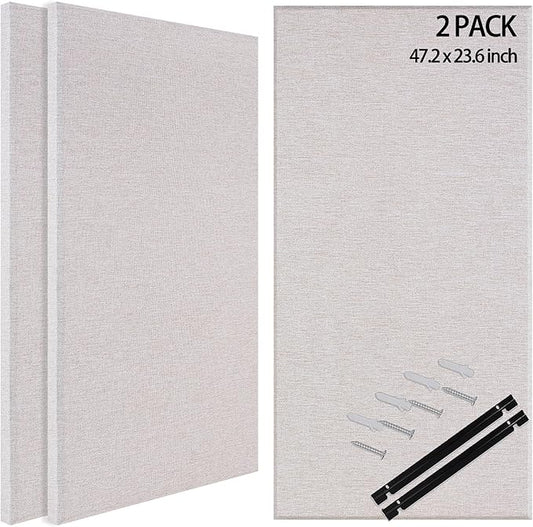 BUBOS 2 PCS Fabric Acoustic Panels, 47.2''x23.8'' Decorative Sound Dampening by BUBOS
