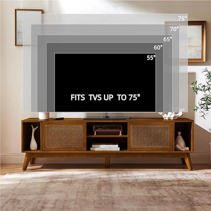 LKTART 68 Inch Mid Century Modern TV Stand - Image 3