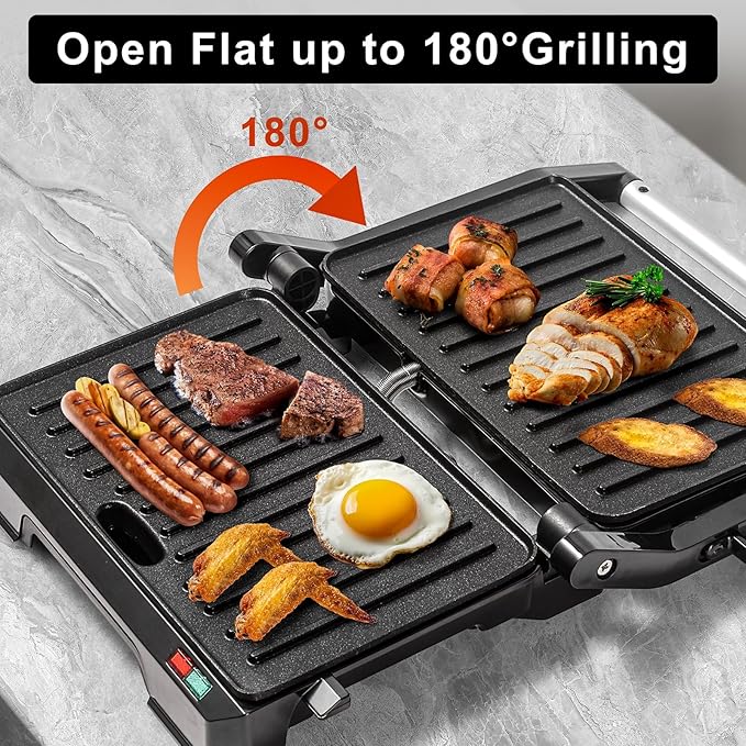 Small Panini Press Grill Sandwich Maker, Electric 3 in 1 Panini Sandwich Maker - Image 2