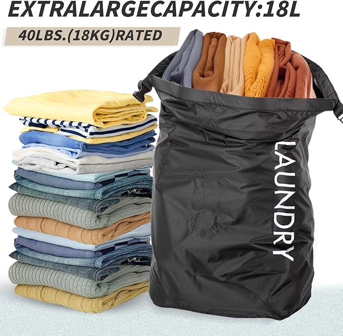 Travel Laundry Bag, Vacuum Compression Dirty Clothes Travel Bag Waterproof Wet - Image 5