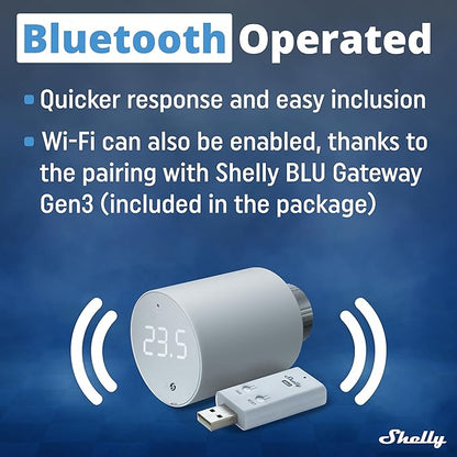 Shelly Blu TRV & Blu Gateway Gen3, Smart Thermostatic Radiator Valve, - Image 2