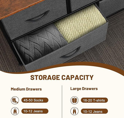 Dresser for Bedroom with 5 Drawers, Chest of Drawers, Storage Drawers Organizer - Image 5