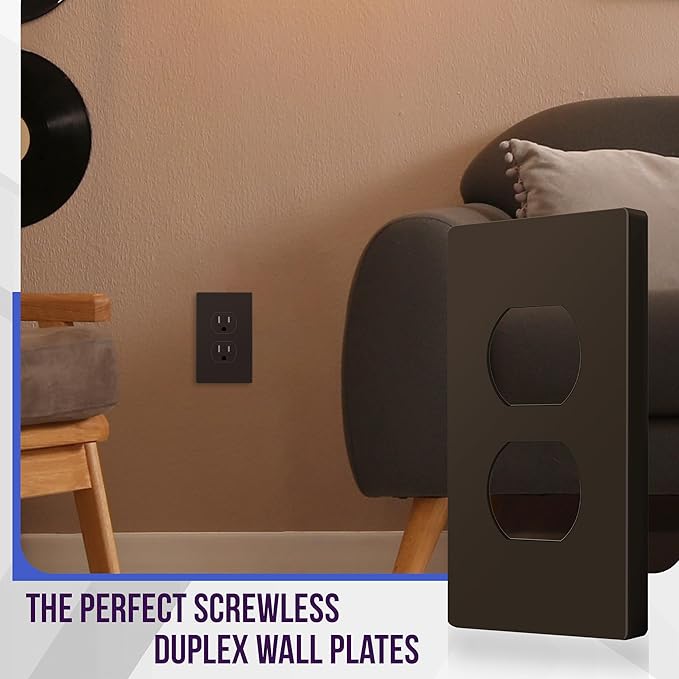 ENERLITES Screwless Duplex Wall Plate, Child Safe Receptacle Outlet Cover - Image 3