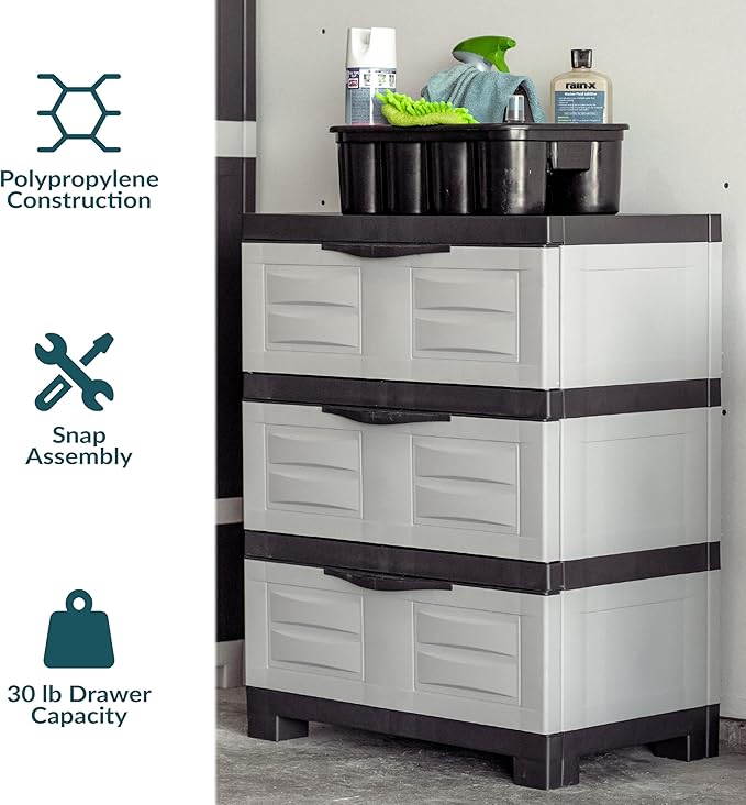 Sunnydaze 29.5" H 3-Tier Storage Cabinet - Image 5