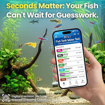 Digital Aquarium Water Test Kit, App-Enabled 10-in-1 Freshwater & Saltwater - Image 6