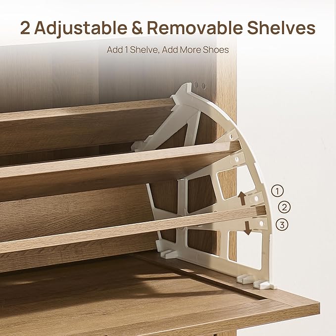 SICOTAS Rattan Shoe Storage Cabinet - Image 4