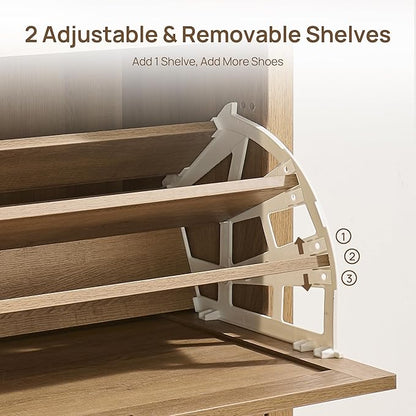SICOTAS Rattan Shoe Storage Cabinet - Image 4