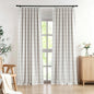 Vision Home Tan Plaid Linen Pinch Pleated Full Tanout Curtains Checkered Thermal Insulated Window Panels 90 inch for Bedroom Living Room Light Blocking Rustic Pleat Drapes with Hooks 40" Wx90 Lx2
