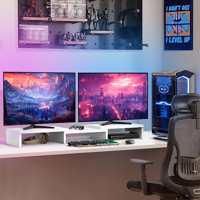 TAVR Furniture Dual Monitor Stand Riser, Computer Monitor Stands - Image 9