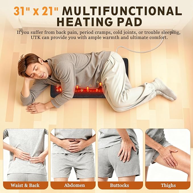UTK Far Infrared Heating Pad, 5X Pain Relief - Image 5