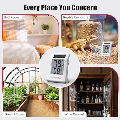 BaldrTherm 2.2'' Digital Thermometer and Hygrometer Meter, Solar-Powered Indoor - Image 8