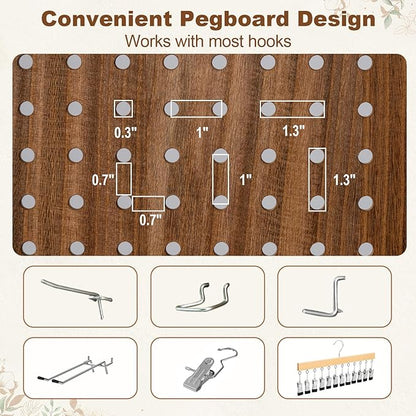 Giantex 4 Panel Pegboard Display & Room Divider, 5.6FT Folding Pegboard Stand - Image 4