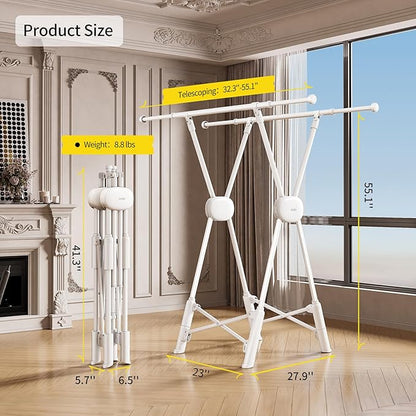 BIREN Clothes Drying Rack Heavy Duty Clothing Racks Foldable Laundry Rack Two - Image 6