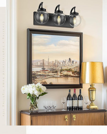 Beionxii Black Bathroom Vanity Light, 3-Light Bathroom Light Fixtures - Image 6