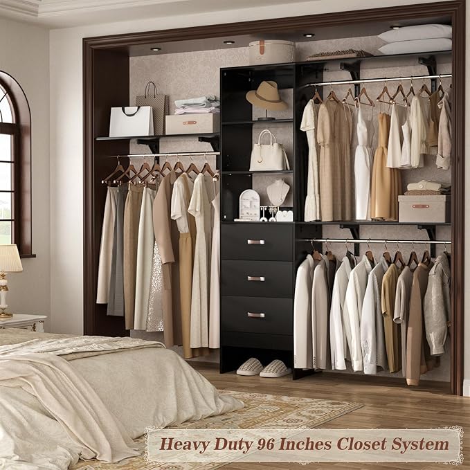 Armocity 96 Inches Closet System, 8FT Walk In Closet Organizer - Image 9