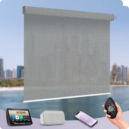 Graywind Motorized Solar Shades Light Filtering Mesh Shade Compatible by Graywindbeyondshading