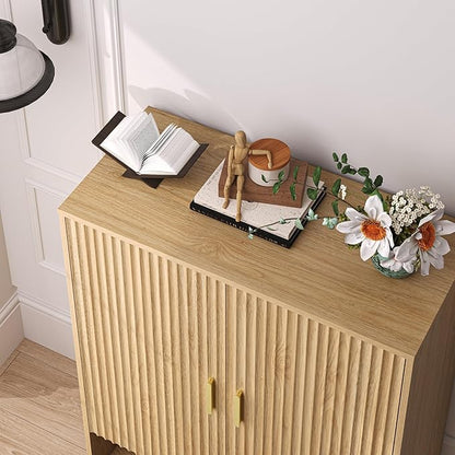 4-Tier Fluted Shoe Cabinet - Image 7