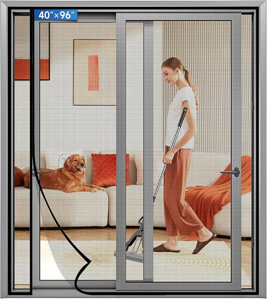 Magnetic Screen Door Left Right Side Opening Upgraded PET Mesh Greater Than by Longeas