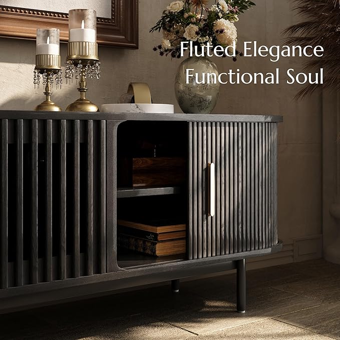 POVISON Fully-Assembled Mid Century Modern TV Stand - Image 6