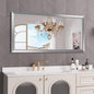 Amorho 60 X30 Inch Bathroom Mirror Silver, Thick Metal Framed Wall Mirrors by Amorho