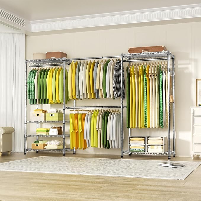 Ulif E1 Heavy Duty Closet Garment Rack, 6 Tiers Adjustable Metal Freestanding - Image 2