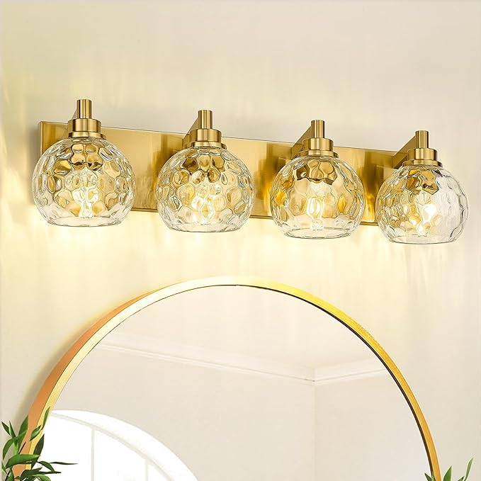 METWET Bathroom Light Fixtures Over Mirror, 4-Light Modern Sconces Wall Lighting - Image 5