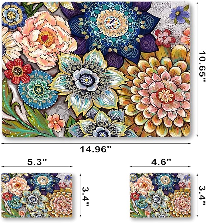 Laptop Skin Sticker Decal, Decorative Waterproof Removable, Colorful Flower - Image 7