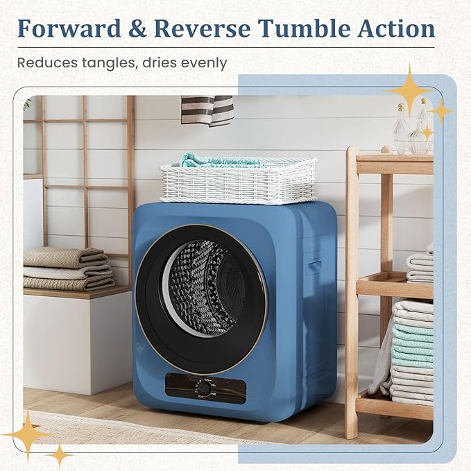 Auertech 1.5 Cu.Ft Portable Clothes Dryer, 850 W Front Load Electric Dryer - Image 8