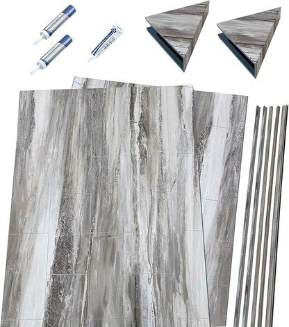 Palisade 78in x 36in x 36in Waterproof Vinyl Corner Shower Surround Kit - Image 2