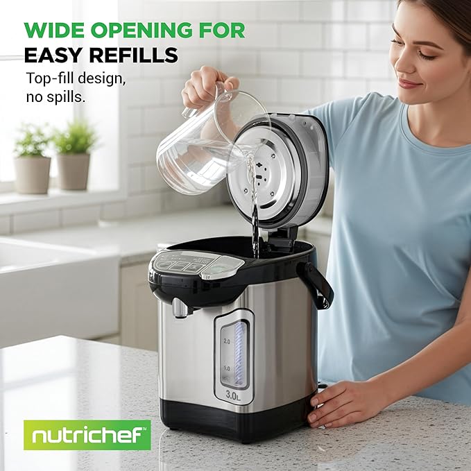 NutriChef Electric Water Boiler and Warmer - 3L/3.17 Qt Stainless Steel - Image 6
