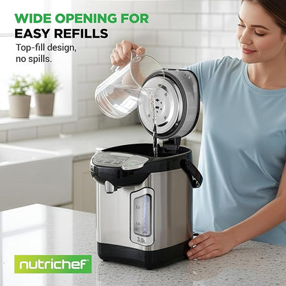 NutriChef Electric Water Boiler and Warmer - 3L/3.17 Qt Stainless Steel - Image 6