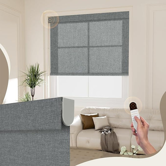 Boolegon Motorized Light Filtering Roller Blinds by Boolegon