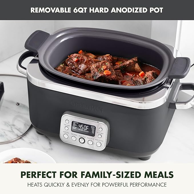 GreenPan Elite 14-in-1 Nonstick 6QT Electric Slow Cooker, PFAS-Free Ceramic - Image 3