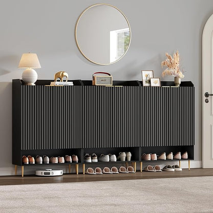SICOTAS Shoe Cabinet with Fluted Doors - Image 9