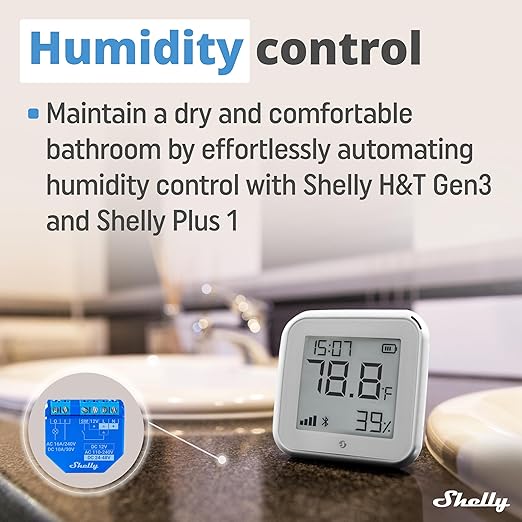 Shelly H&T Gen3 White | Wi-Fi & Bluetooth Smart Temperature & Humidity Sensor - Image 3