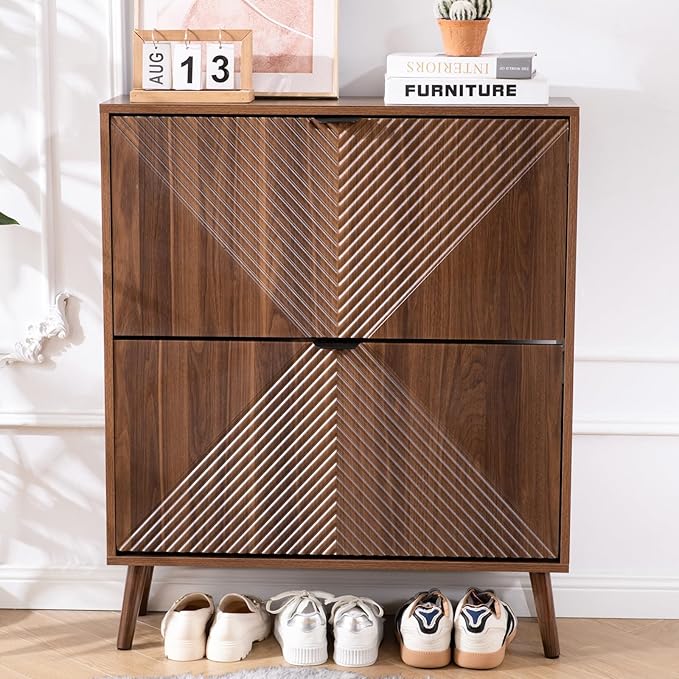 Shoe Cabinet Storage, Farmhouse Freestanding Organizer - Image 9