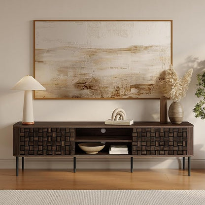 LuxenHome TV Stand for Living Room up to 80'' TVs, Media Console TV Console - Image 3