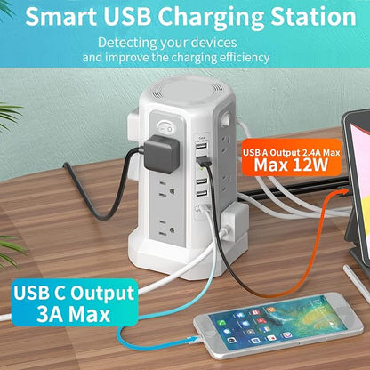Surge Protector Power Strip Tower - Image 3