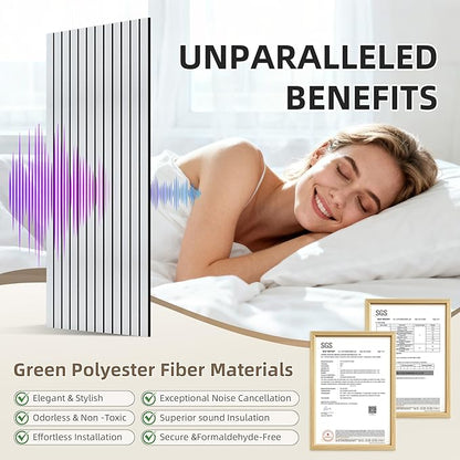 TO-TH Wood-Look Acoustic Panel, 4 Pack 47.2” x 23.6” Soundproof Wall Panels - Image 3