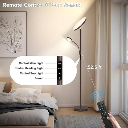 Aulaiyi Floor Lamps for Living Room, 42W Super Bright LED Floor Lamp, 2-in-1 - Image 3